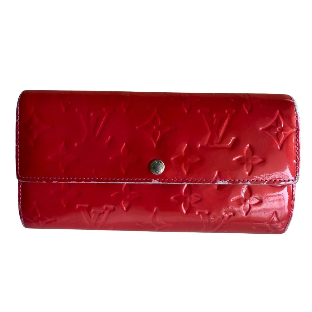 Louis Vuitton 2000s Red Wallet Luxury Monogram OS Red Pink